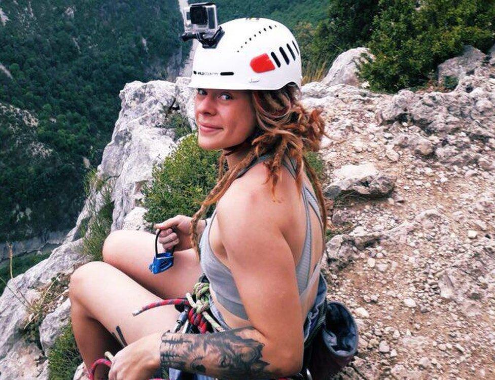 Tara at the top of the Verdon gorge in France