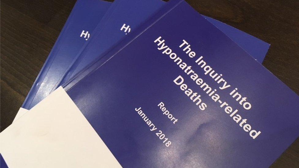 Copies of the report from the Inquiry Into Hyponatraemia-related Deaths