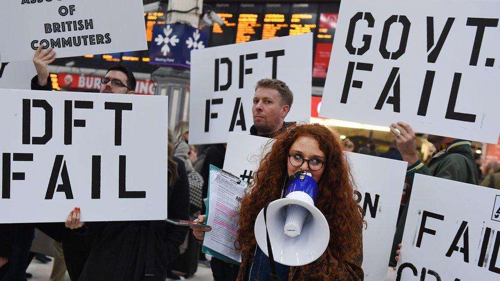 commuters protest at Victoria station