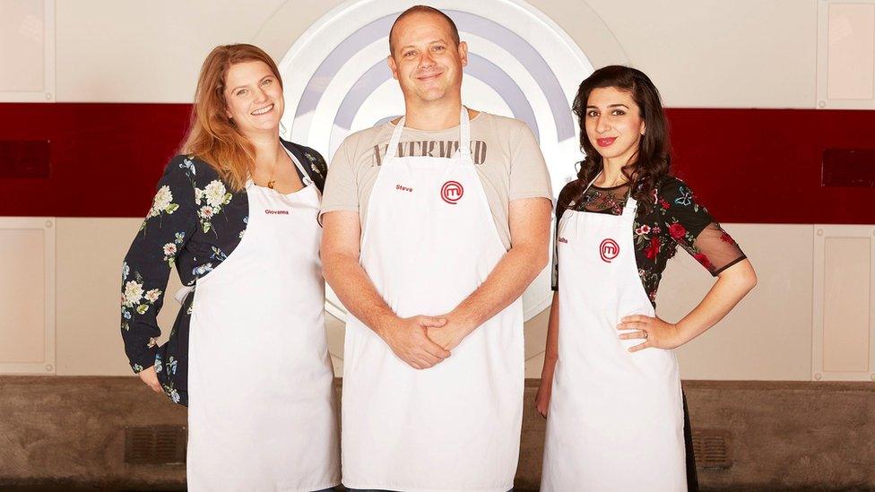 Giovanna Ryan, Steve Kielty and Saliha Mahmood-Ahmed, the three MasterChef finalists for 2017