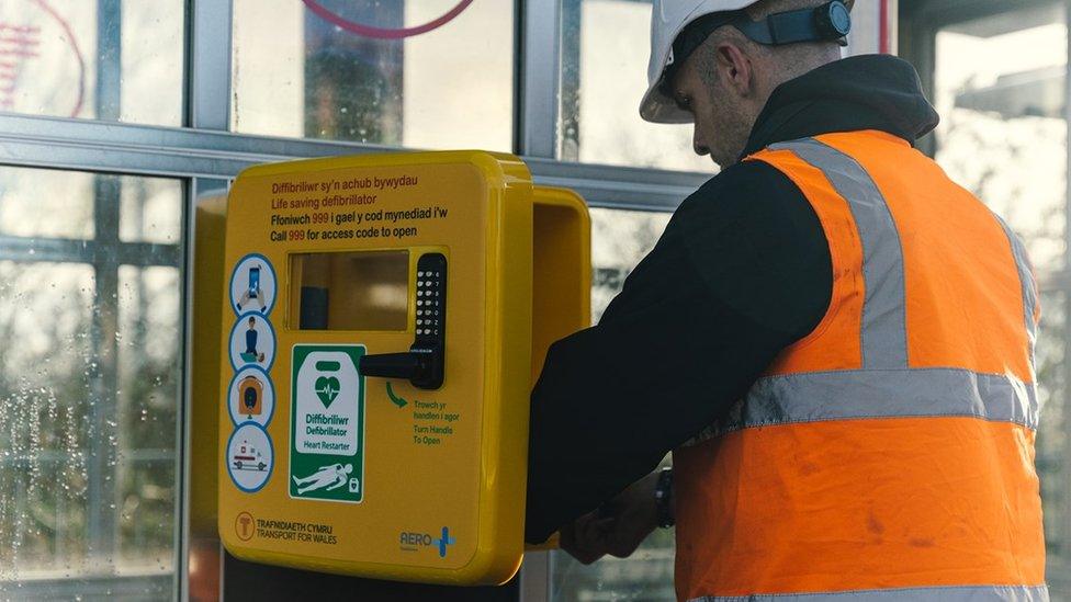 Defibrillator being fitted