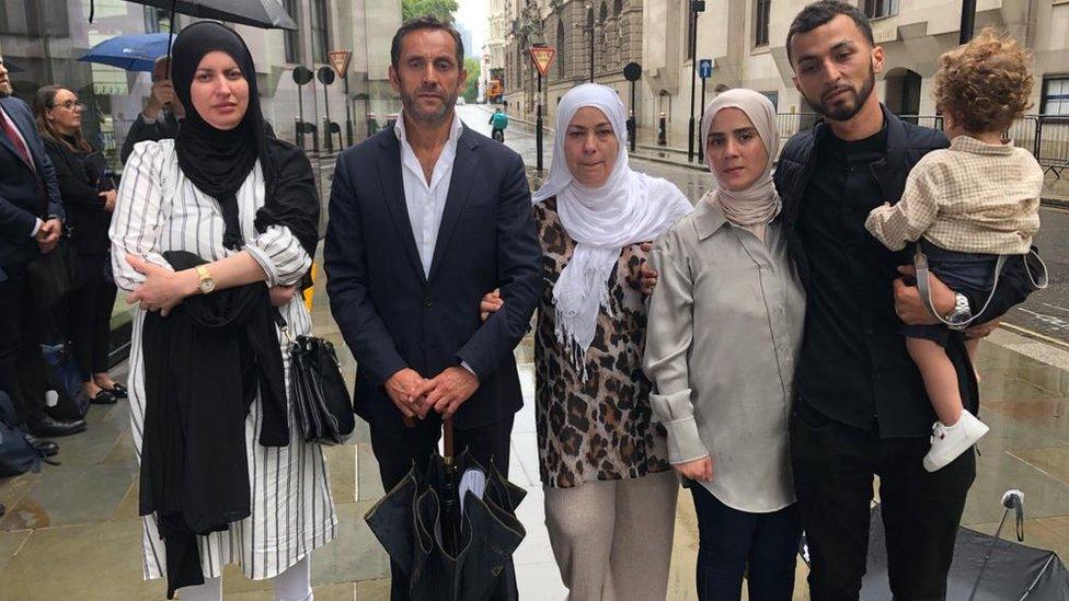 Takieddine Boudhane's family outside the Old Bailey