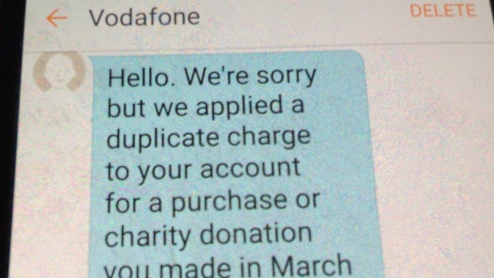 Vodaphone text message