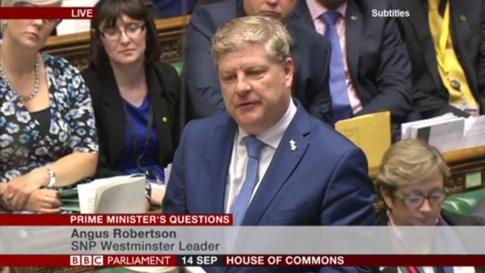 Angus Robertson during PMQs