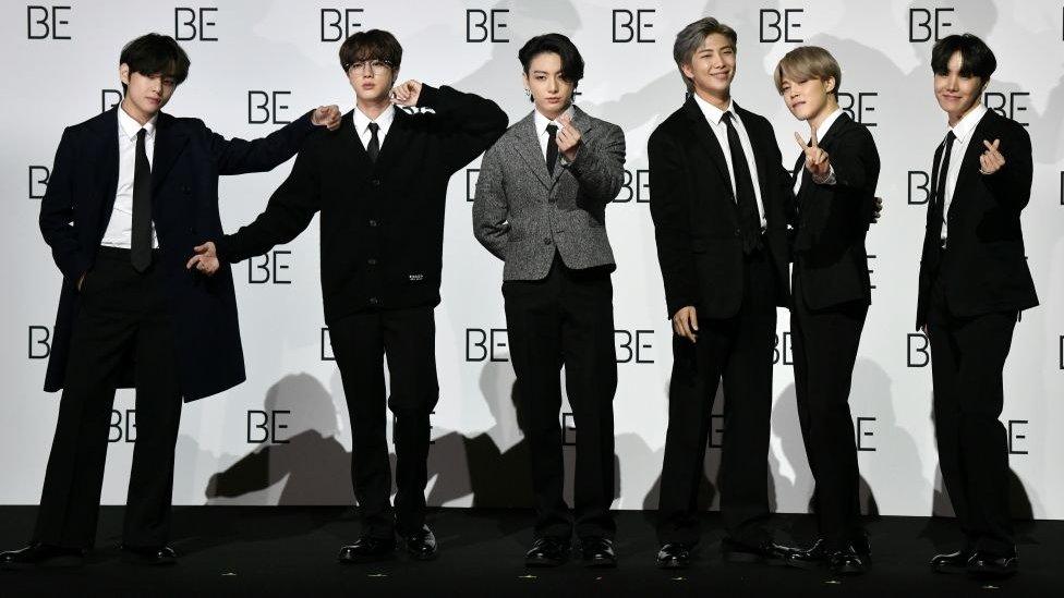 BTS at press event.