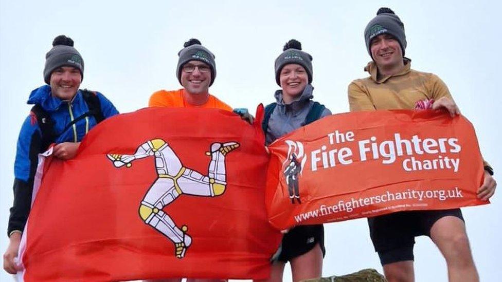 The team of fundraisers at the top of Scafell Pike