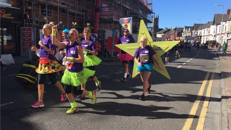 Runners at the Cardiff Half Marathon