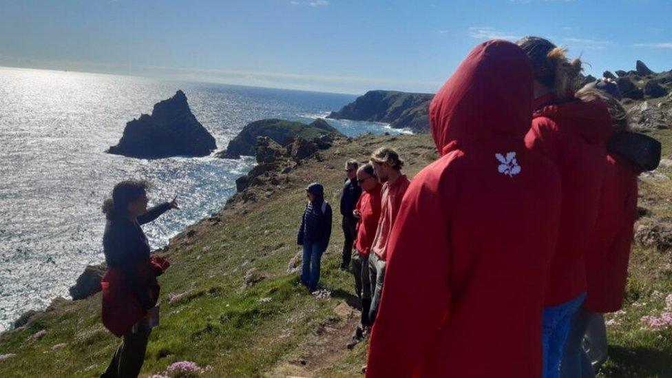 Walkers at Penrose in Cornwall