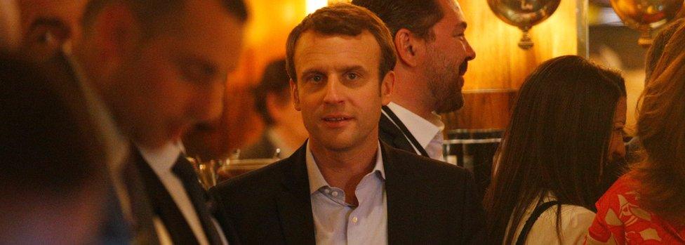 Emmanuel Macron in La Rotonde