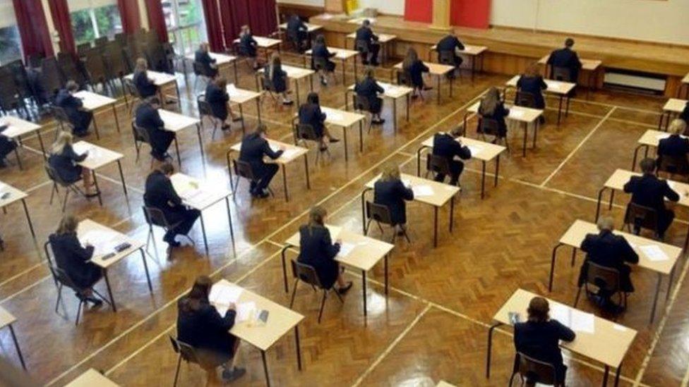 Pupils sitting an exam