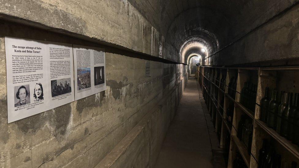 Underground tunnel at Corbiere bunker