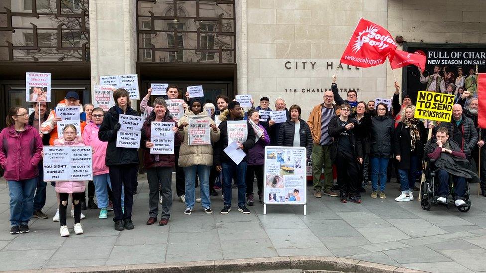 Families protest over end to SEND school transport