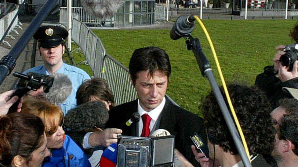 Murdered Serbian lawyer, Dragoslav Ognjanovic, seen here at The Hague in 2002