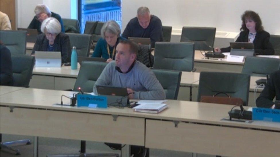 Cllr Ben Burton at South Gloucestershire Council cabinet meeting