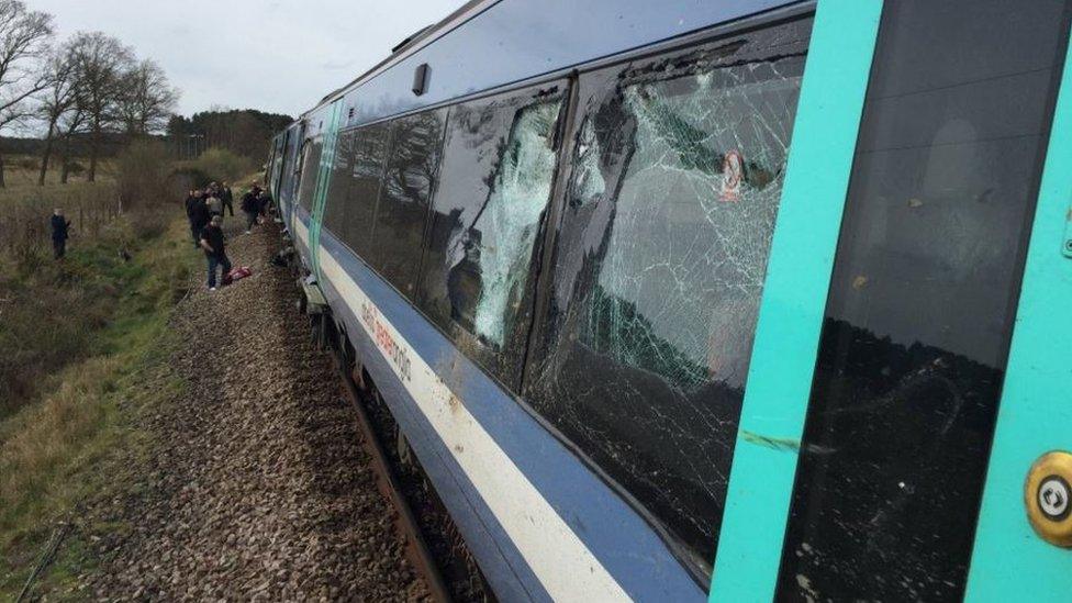 Train/tractor crash Roudham