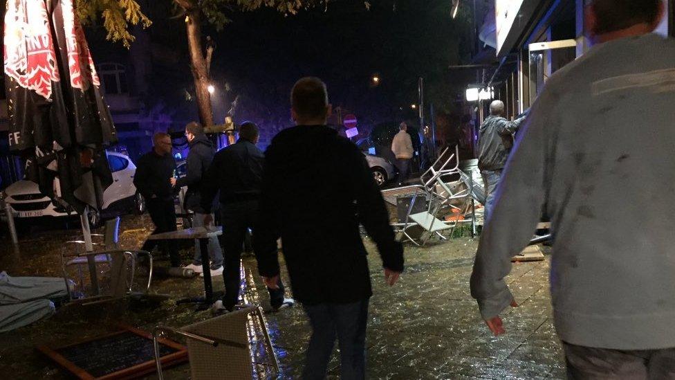 Tottenham fans at Bar BQ