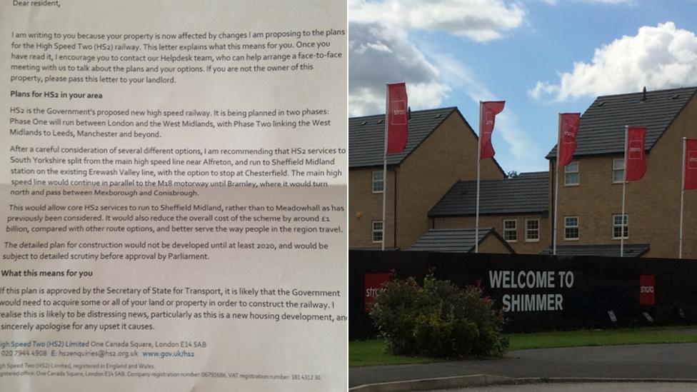 Letter and picture of Shimmer housing estate