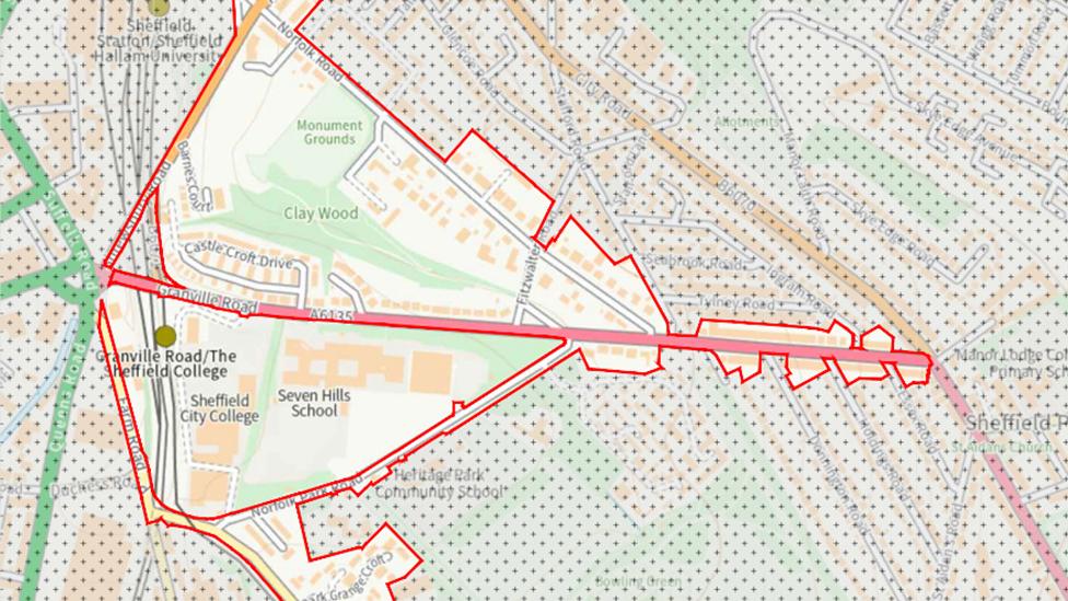 Map of the parking zone