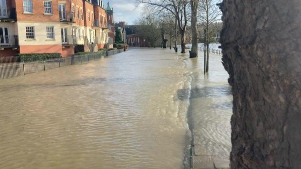 Shrewsbury centre on Monday afternoon