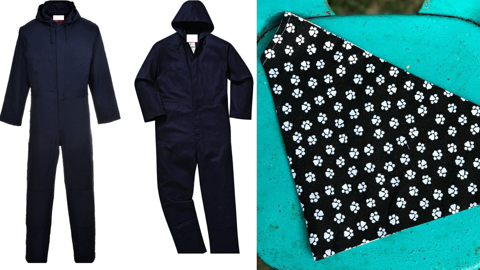 Boiler suits and paw print bandana