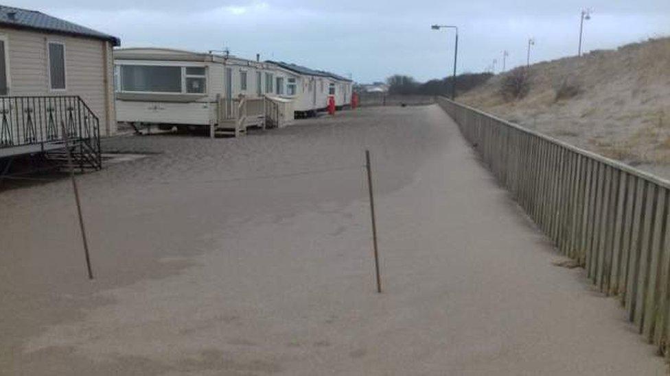 Sand on the Greenfields Caravan site