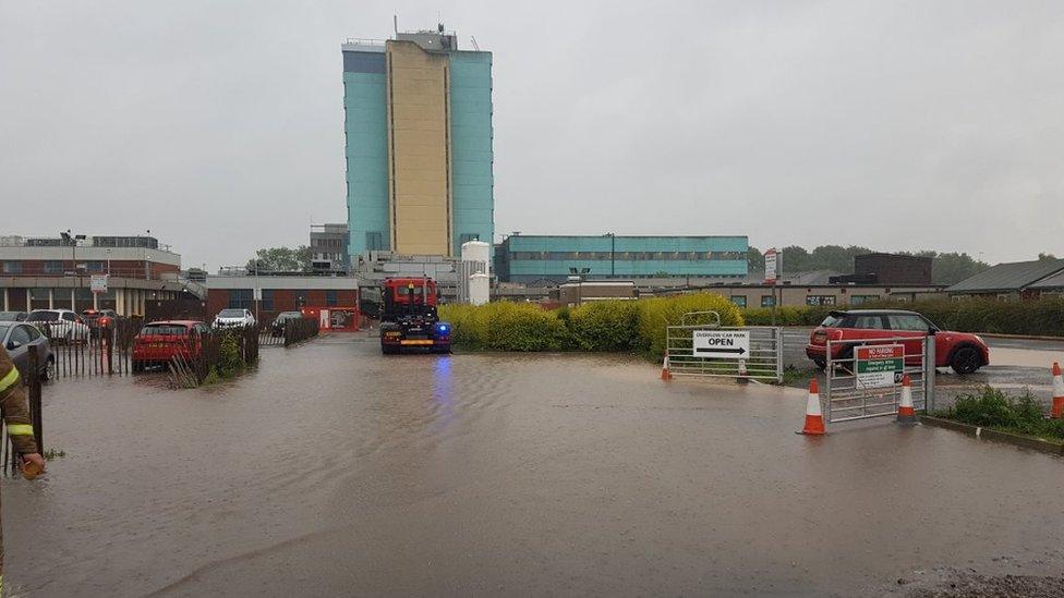 Flooded Pilgrim Hospital