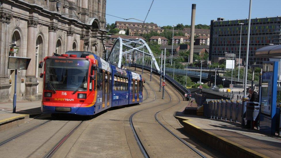 Tram in sheffield