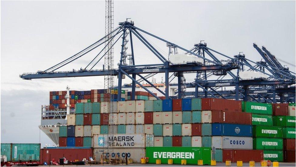 Shipping containers at Port of Felixstowe