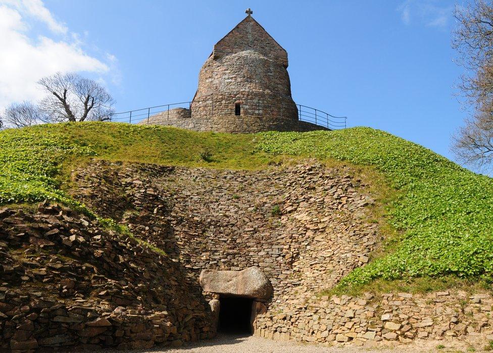 Hougue Bie - a medieval chapel built on a pagan Neolithic tomb