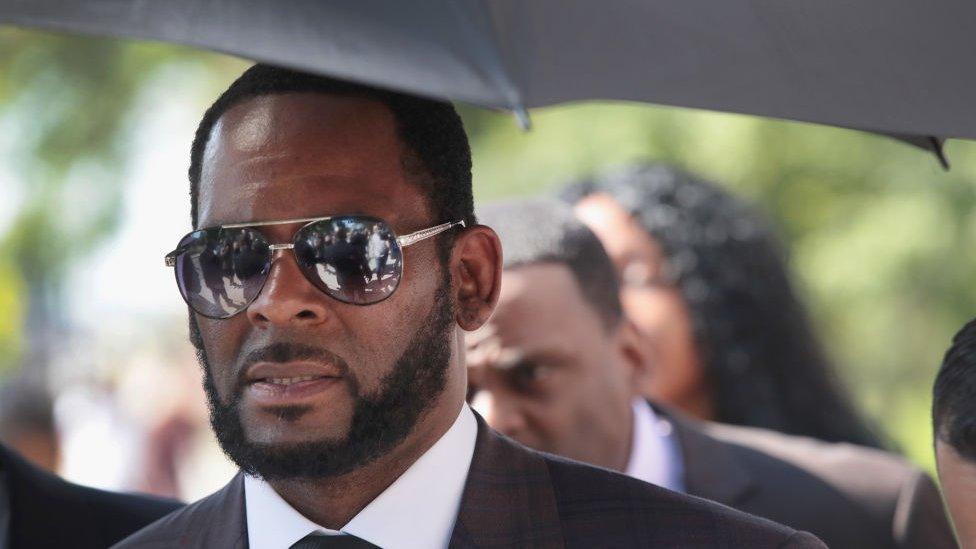 R Kelly outside court