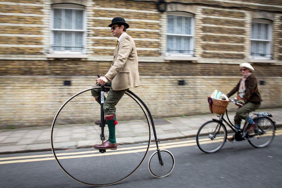 Pennyfarthing on the Tweed Run