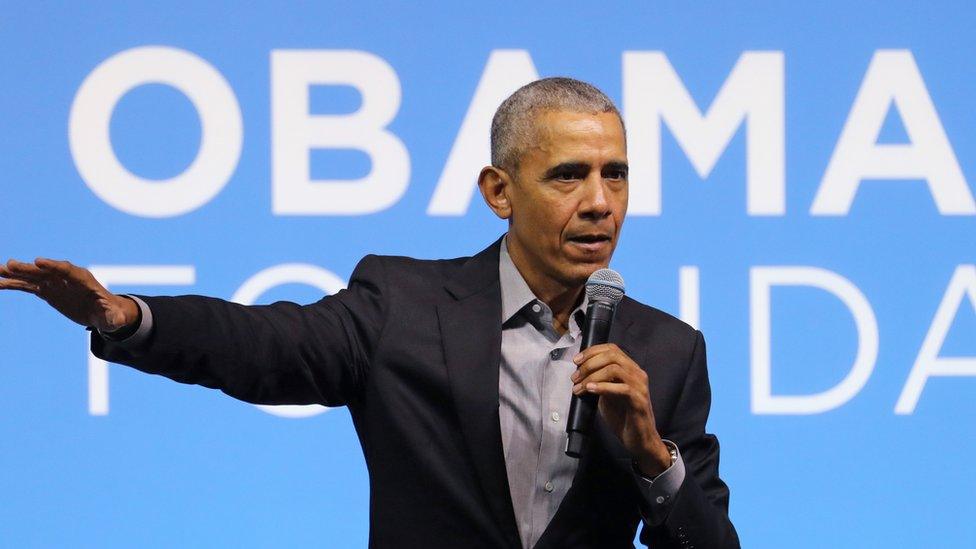 Obama - speaking to a crowd