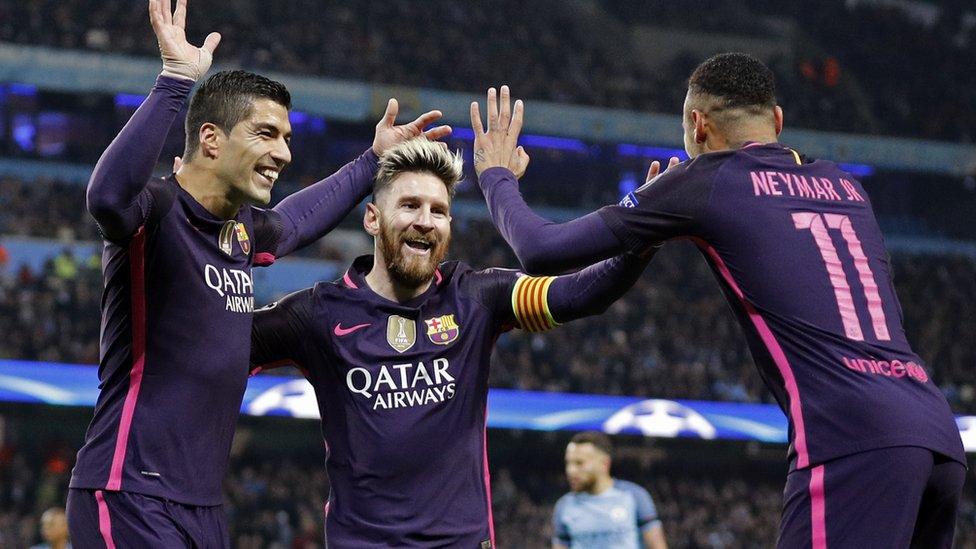 Luis Suarez, Lionel Messi and Neymar