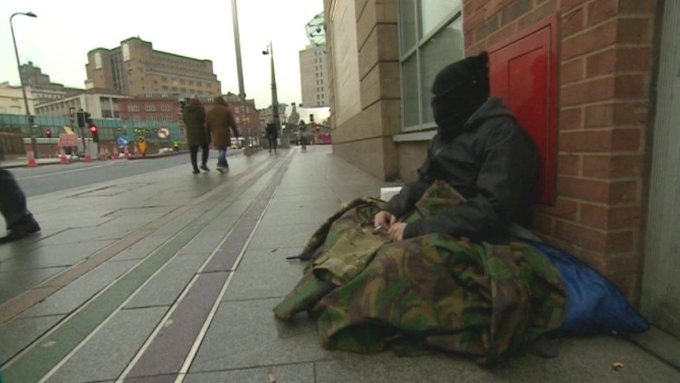 Homeless person in Birmingham