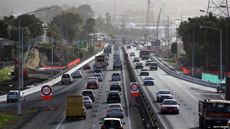 Road traffic in Auckland