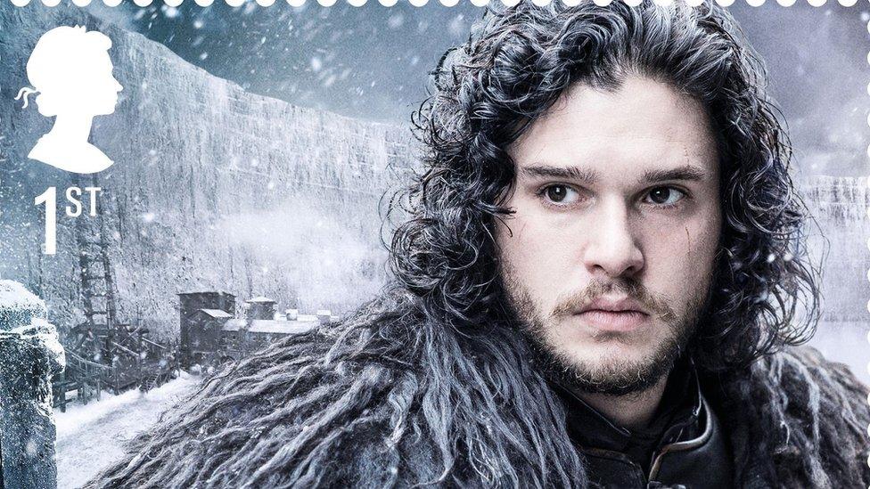 Jon Snow, played by Kit Harrington features in the new Royal Mail stamp collection