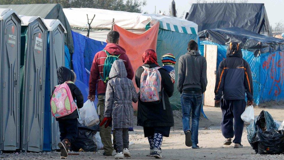 Children and young people at the Jungle camp in Calais