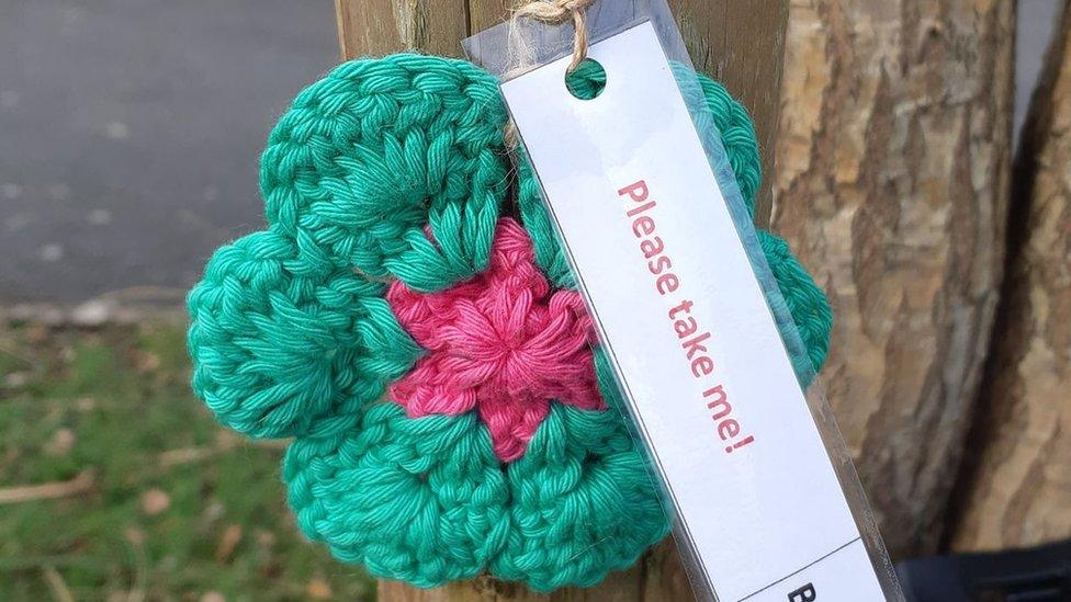 A crochet flower