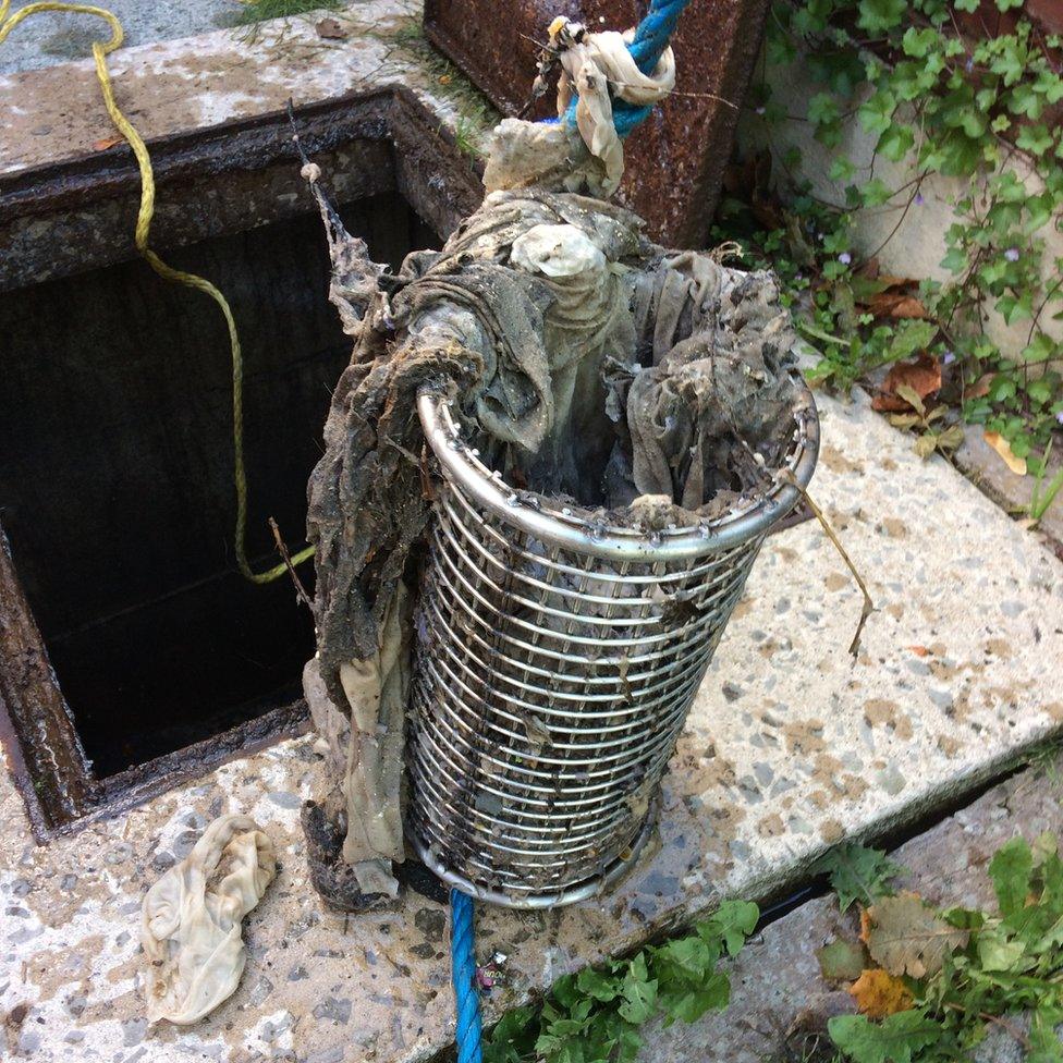 Wet wipes causing a blockage at a house on the outskirts of Manchester