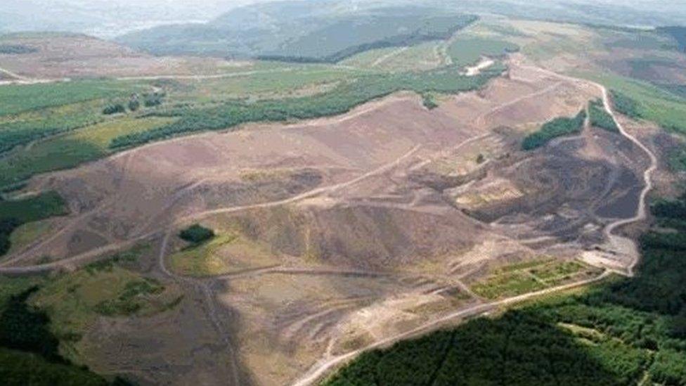 Aerial view of Aberpergwym Colliery