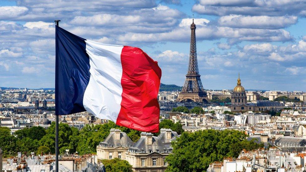 French flag in Paris.