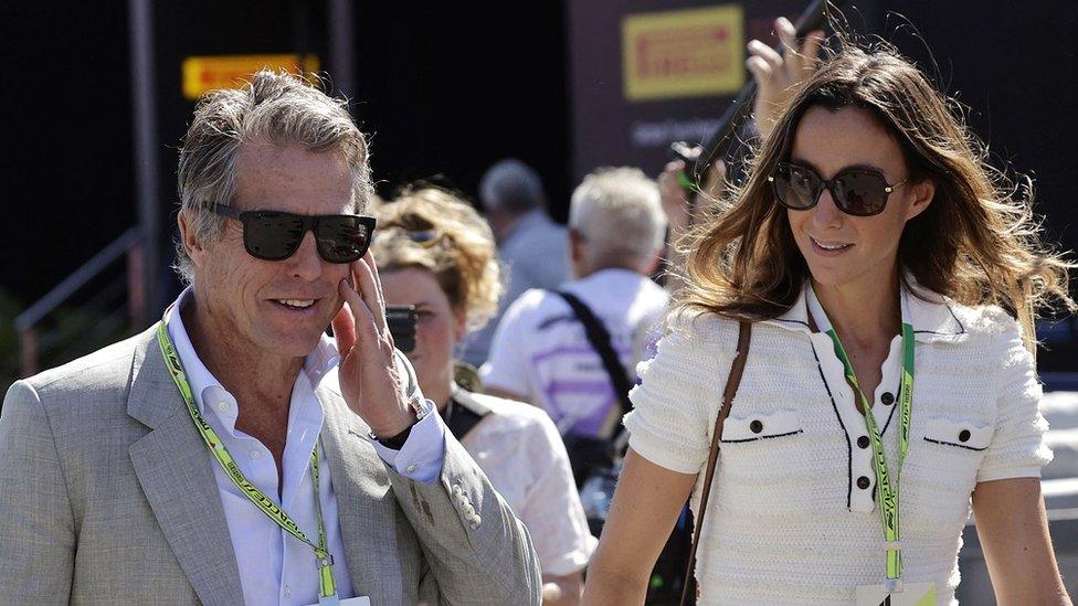 Hugh Grant with his wife Anna Eberstein