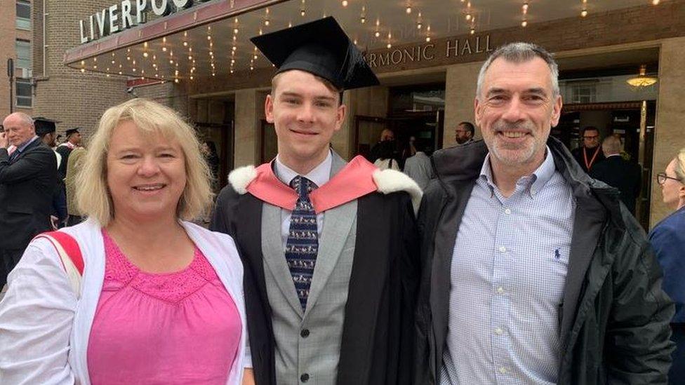 Lucas and parents Brett and Nicola