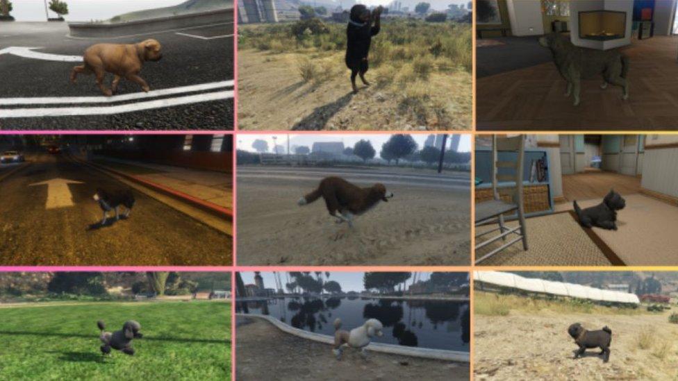 AI generated dog on Grand Theft Auto