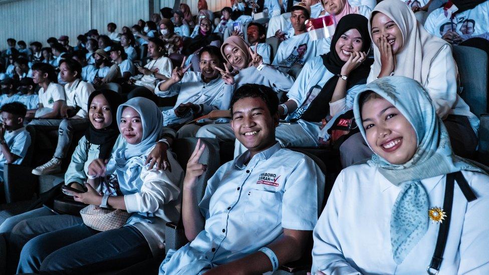 Supporters at a Prabowo rally