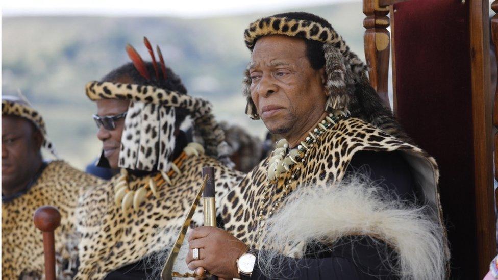 King Goodwill Zwelithini (right) has died aged 72