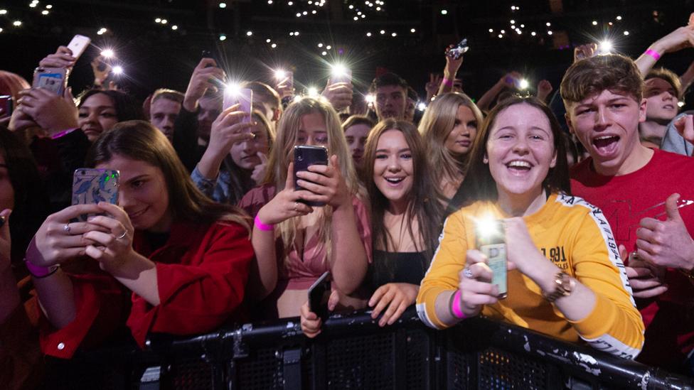 Fans at a Post Malone concert at the SSE Hydro