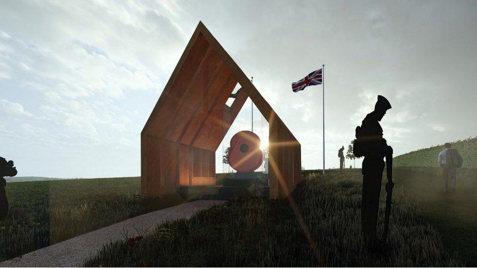 An artist's impression of the Poppy of Honour memorial