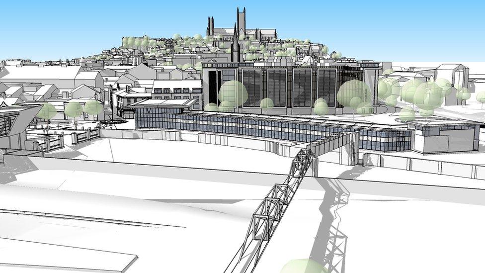 Artists' impression of Lincoln's proposed transport hub