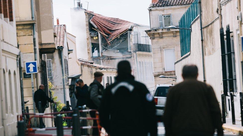 The collapsed building in Marseille